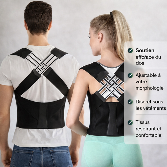 Correcteur de Posture Premium- maintien du Dos & Épaules Ajustable